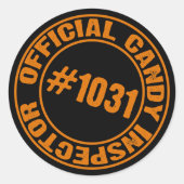 Snoep inspecteur ronde sticker (Voorkant)