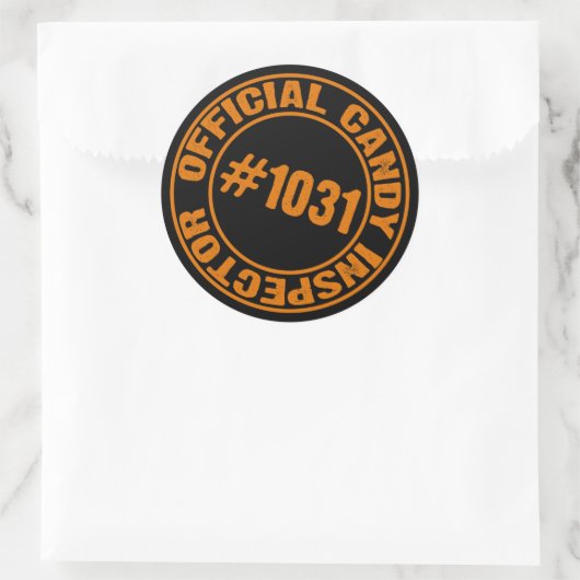 Snoep inspecteur ronde sticker (Tas)