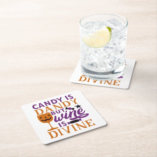 Snoep is Dandy, maar wijn is goddelijk Kartonnen Onderzetters (Insitu)