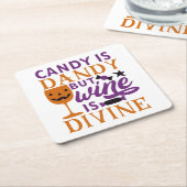 Snoep is Dandy, maar wijn is goddelijk Kartonnen Onderzetters (Schuin)