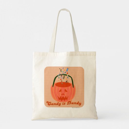 Snoep is Dandy Spooky Halloween Cartoon Slogan Tote Bag (Achterkant)