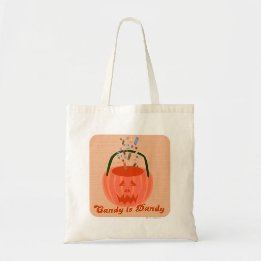 Snoep is Dandy Spooky Halloween Cartoon Slogan Tote Bag (Voorkant)