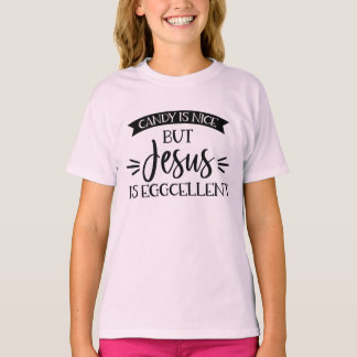 Snoep is mooi, maar Jezus is een eeuwige Pasen T-shirt