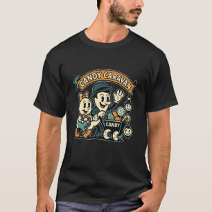 Snoep Karavaan Spook Wagon Turquoise T-shirt