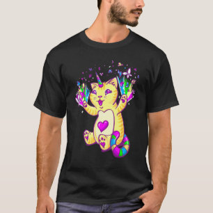 Snoep Kat Eenhoorn Uni kat Kleurrijke Kat T-shirt