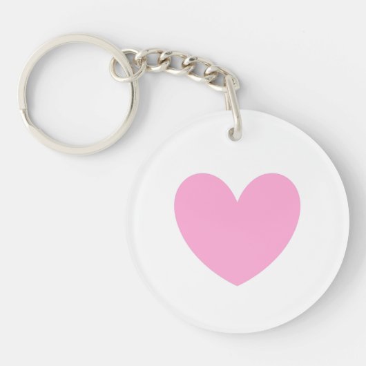 Snoep katoen Roze hart op wit Sleutelhanger (Voorkant)