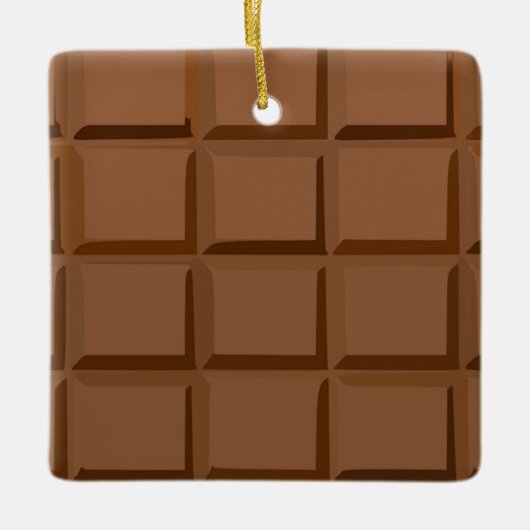 Snoep keramisch kerstvierkant Ornament (Voorkant)