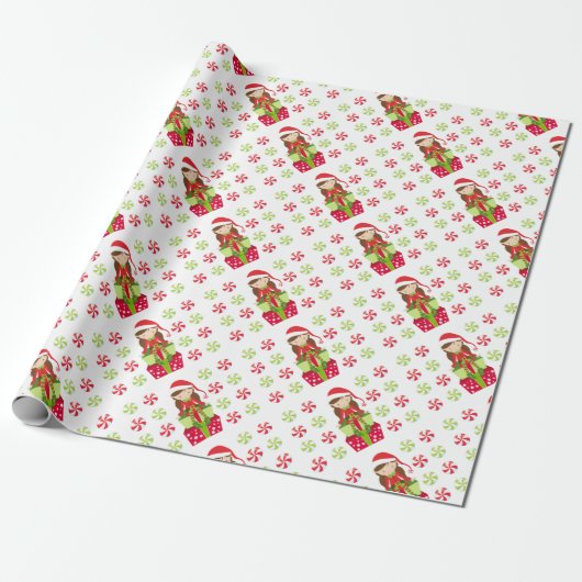 Snoep kerst cadeaupapier (Uitgerold)