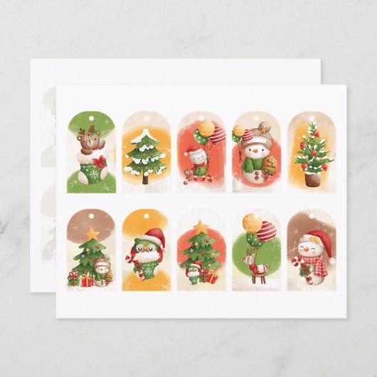 Snoep kerstcadeauset voor labels (Voorkant / Achterkant)