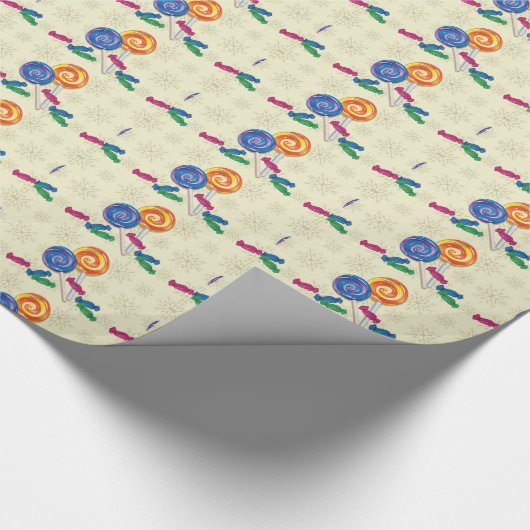 Snoep kerstfeestdagen cadeaupapier (Hoek)