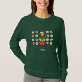 Snoep kerstmis met naam t-shirt (Voorkant)