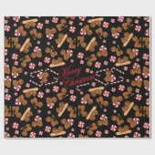 Snoep kerstontbijt cadeaupapier (Vlak)