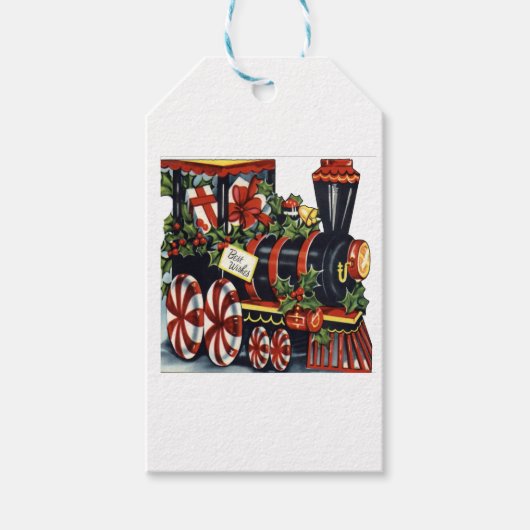 Snoep kersttrein cadeaulabel (Voorkant)