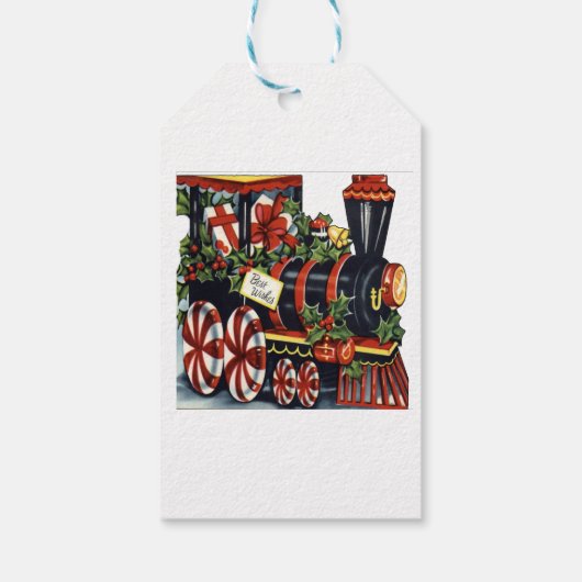 Snoep kersttrein cadeaulabel (Achterkant)
