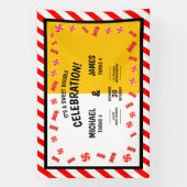 Snoep Kinderen Dubbele Verjaardag Op Maat Spandoek (Verticaal)