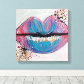 Snoep Kiss Lips Art Canvas Afdruk (Insitu (Houten vloer))