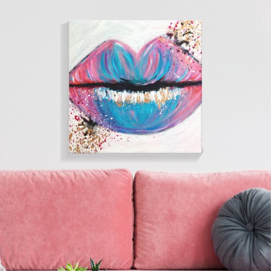 Snoep Kiss Lips Art Canvas Afdruk (Insitu (Woonkamer))