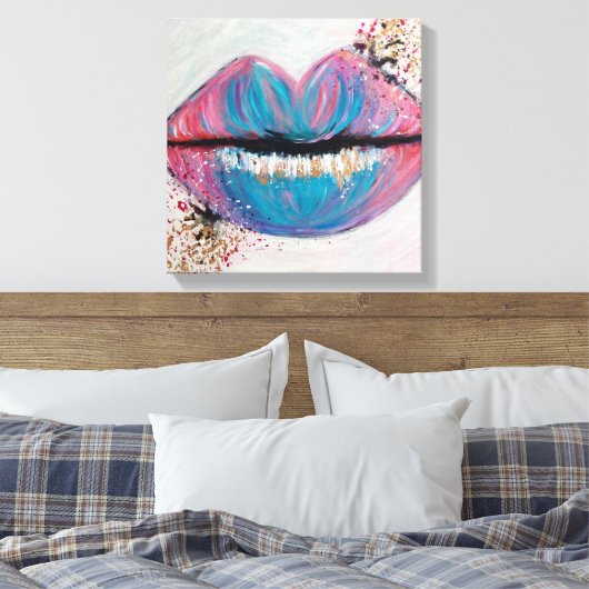 Snoep Kiss Lips Art Canvas Afdruk (Insitu (Slaapkamer))