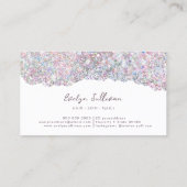 snoep kleuren glitter op wit visitekaartje (Achterkant)