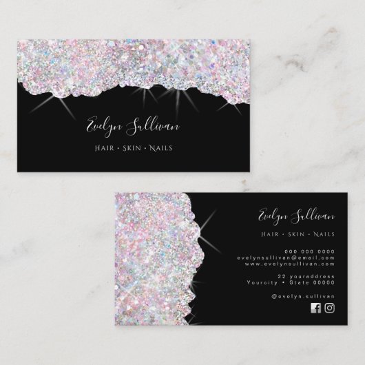 snoep kleuren glitter textuur visitekaartje (Voorkant / Achterkant)