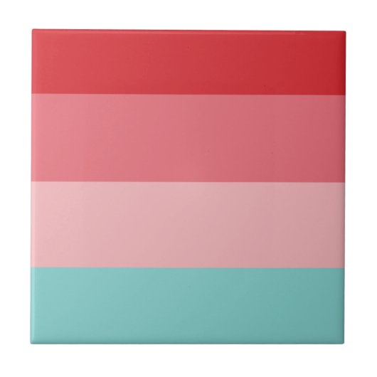 Snoep kleuren horizontaal gestreept tegeltje (Voorkant)