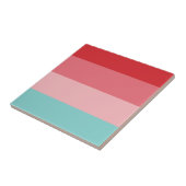 Snoep kleuren horizontaal gestreept tegeltje (Zijkant)