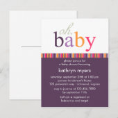 Snoep Kleuren Paarse · Baby shower Uitnodiging (Voorkant / Achterkant)