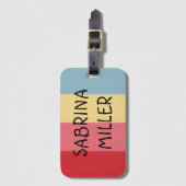 Snoep kleuren Verticaal gestreept Bagagelabel (Voorkant (verticaal))