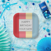 Snoep kleuren verticale strepen papieren bordje (Feest)