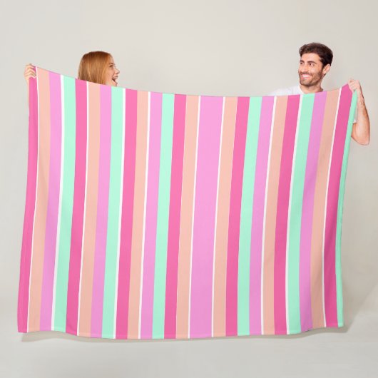 Snoep Kleurenstrips Fleece Deken (In situ)