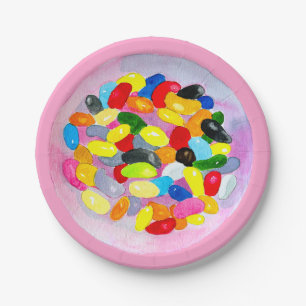 Snoep kleurrijke Sweet Jelly Lollies Papieren Bordje