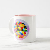 Snoep kleurrijke Sweet Jelly Lollies Tweekleurige Koffiemok (Voorkant links)