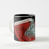 Snoep kus met liefdesbericht tweekleurige koffiemok (Voorkant links)