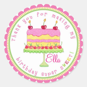 Snoep Land Cake Birthday Party Favor Stickers