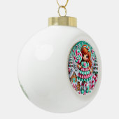 Snoep Land Christmas Girl" - Whimsical Holiday Keramische Bal Ornament (Links)