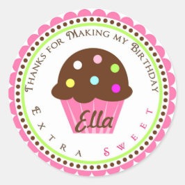Snoep Land Cupcake Birthday Party Favor Stickers