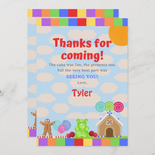 Snoep Land Dank u Kaart (Voorkant / Achterkant)