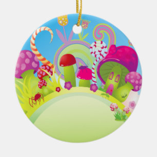 Snoep Land fantasie kerstversiering Keramisch Ornament