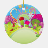 Snoep Land fantasie kerstversiering Keramisch Ornament (Achterkant)