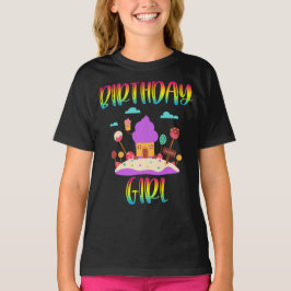 Snoep land geboorthday Girl Colorful Pastel T-shirt
