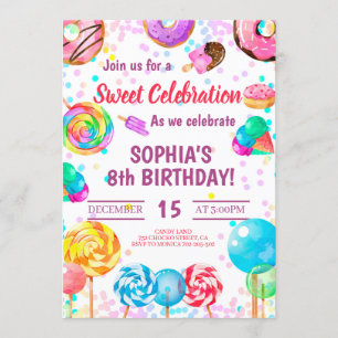 Snoep Land Girl Birthday Sweet Celebration Rainbow Kaart