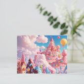 Snoep Land met bloemen briefkaart (Staand voorkant)