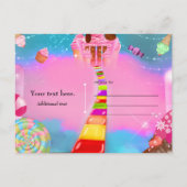 Snoep Land Party Fantasy Birthday Flyer Uitnodiging Briefkaart (Achterkant)
