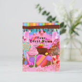 Snoep Land Party Fantasy Birthday Flyer Uitnodiging Briefkaart (Staand voorkant)