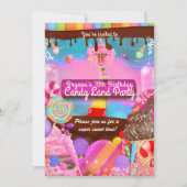 Snoep Land Party Fantasy Birthday - Gepersonalisee Kaart (Voorkant)