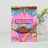 Snoep Land Party Fantasy Birthday - Gepersonalisee Kaart (Staand voorkant)