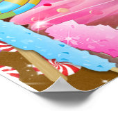 Snoep Land Party Fantasy Birthday - Gepersonalisee Poster (Hoek)