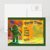Snoep Land Party Time Invite Uitnodiging Briefkaart (Voorkant / Achterkant)