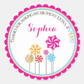 Snoep Land Pinwheel Verjaardag Stickers (Voorkant)