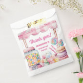 Snoep Land Retro Roze Sweets Meisje Verjaardag Bedankzakje (Gezegeld)